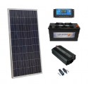 Kit solar Placa 160w Bateria 125ah Regulador 20a inversor 600w